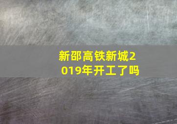 新邵高铁新城2019年开工了吗