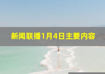 新闻联播1月4日主要内容