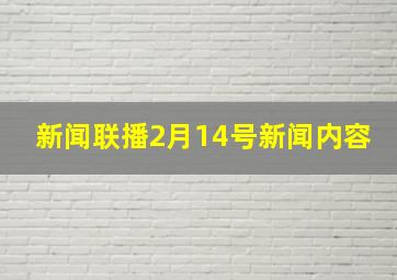 新闻联播2月14号新闻内容