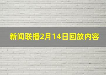 新闻联播2月14日回放内容