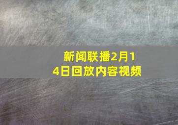 新闻联播2月14日回放内容视频