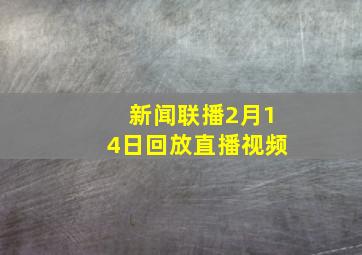 新闻联播2月14日回放直播视频