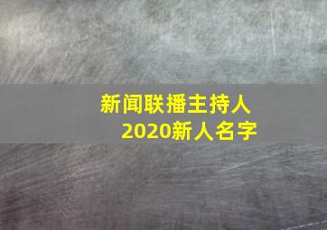 新闻联播主持人2020新人名字