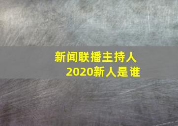 新闻联播主持人2020新人是谁