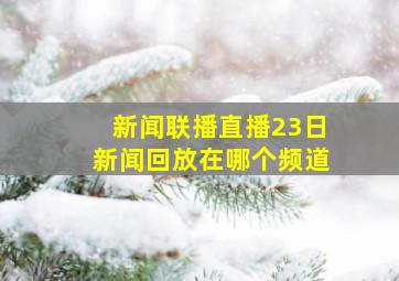 新闻联播直播23日新闻回放在哪个频道