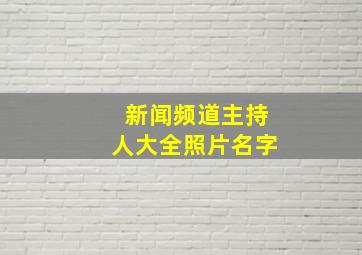 新闻频道主持人大全照片名字