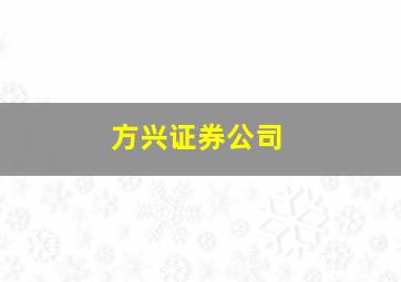 方兴证券公司