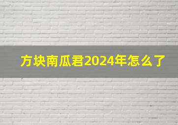 方块南瓜君2024年怎么了