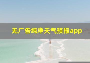 无广告纯净天气预报app