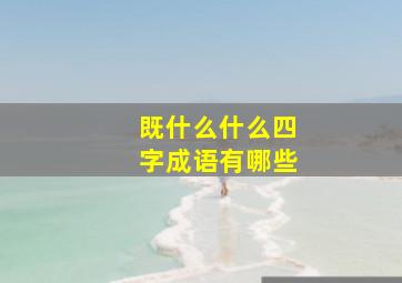 既什么什么四字成语有哪些