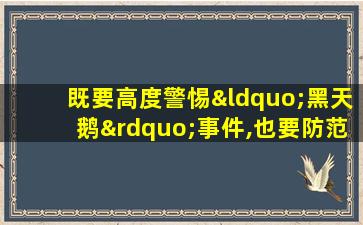 既要高度警惕“黑天鹅”事件,也要防范“灰犀牛”事件