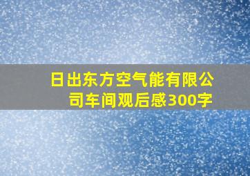 日出东方空气能有限公司车间观后感300字