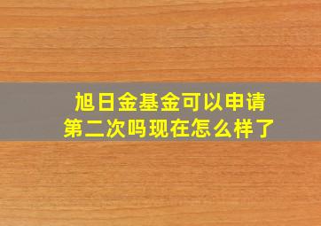 旭日金基金可以申请第二次吗现在怎么样了