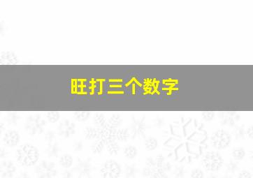 旺打三个数字