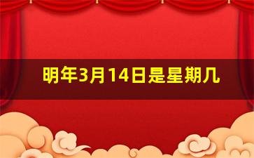 明年3月14日是星期几