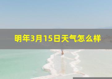 明年3月15日天气怎么样