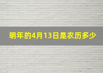 明年的4月13日是农历多少