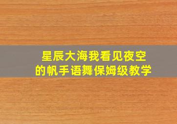 星辰大海我看见夜空的帆手语舞保姆级教学