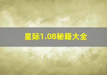 星际1.08秘籍大全