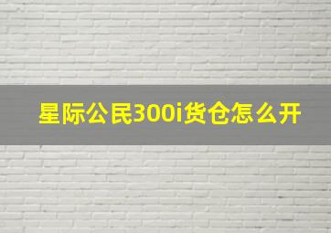 星际公民300i货仓怎么开