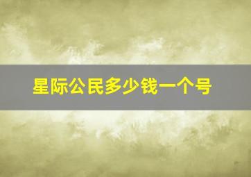 星际公民多少钱一个号