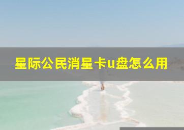 星际公民消星卡u盘怎么用