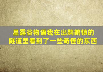 星露谷物语我在出鹈鹕镇的隧道里看到了一些奇怪的东西