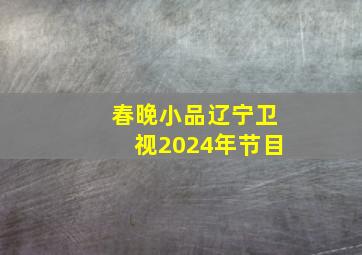 春晚小品辽宁卫视2024年节目