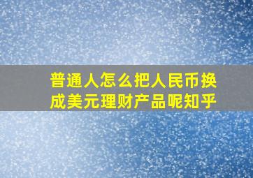 普通人怎么把人民币换成美元理财产品呢知乎