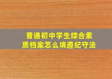 普通初中学生综合素质档案怎么填遵纪守法