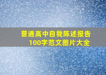 普通高中自我陈述报告100字范文图片大全