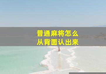 普通麻将怎么从背面认出来