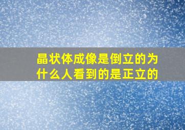 晶状体成像是倒立的为什么人看到的是正立的