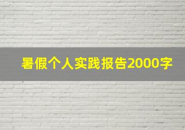 暑假个人实践报告2000字