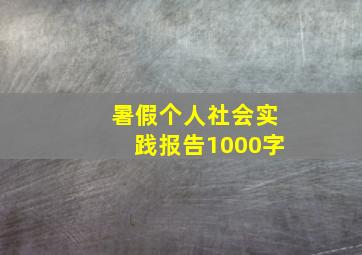 暑假个人社会实践报告1000字