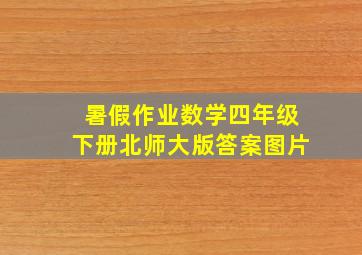 暑假作业数学四年级下册北师大版答案图片