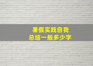 暑假实践自我总结一般多少字