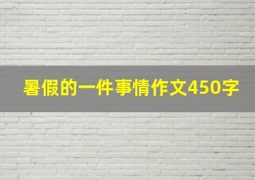 暑假的一件事情作文450字