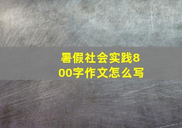 暑假社会实践800字作文怎么写