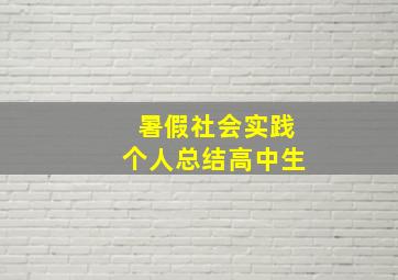 暑假社会实践个人总结高中生