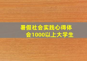 暑假社会实践心得体会1000以上大学生