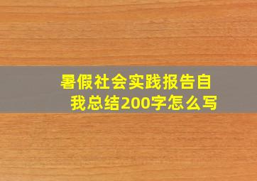 暑假社会实践报告自我总结200字怎么写