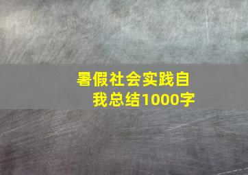 暑假社会实践自我总结1000字