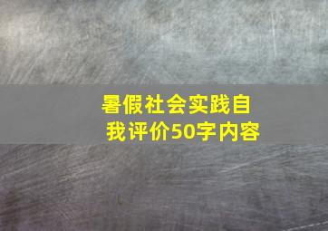 暑假社会实践自我评价50字内容