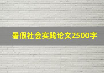 暑假社会实践论文2500字