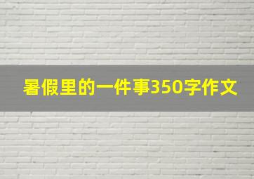 暑假里的一件事350字作文