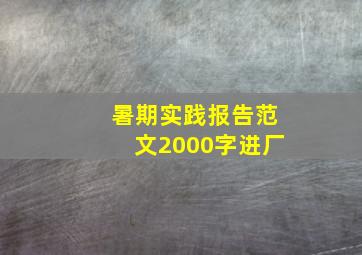 暑期实践报告范文2000字进厂