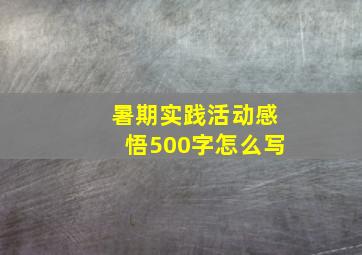 暑期实践活动感悟500字怎么写