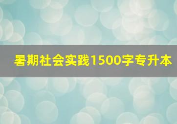 暑期社会实践1500字专升本