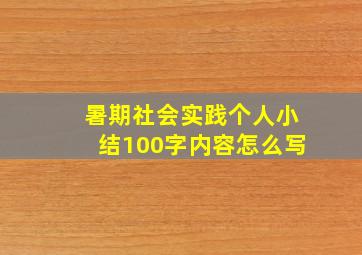 暑期社会实践个人小结100字内容怎么写